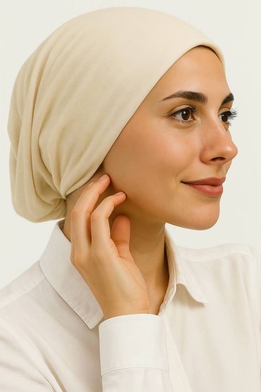 No thread - beige cap